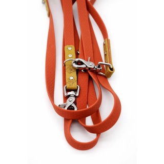 Smycz przepinana Hexa Morelowo-Złota