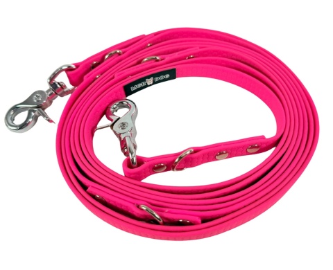 Smycz przepinana dla psa 1,7–3,1 m | 13 mm | różowa neonowa – OUTLET