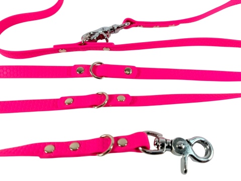 Smycz przepinana dla psa 1,7–3,1 m | 13 mm | różowa neonowa – OUTLET