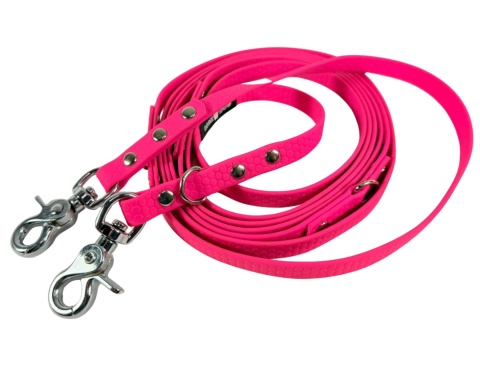 Smycz przepinana dla psa 1,7–3,1 m | 13 mm | różowa neonowa – OUTLET